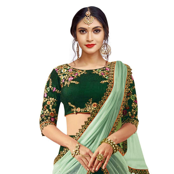 Eralook taffeta Tajmahal  lehengha choli for women(free size, Multicolour)