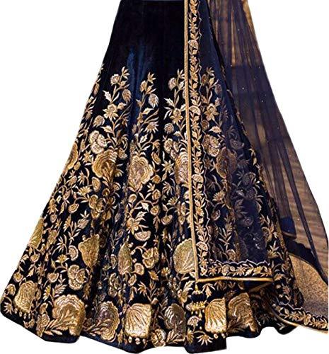 Eralook taffeta sartin sripal lehengha choli for women(free size, Blue)
