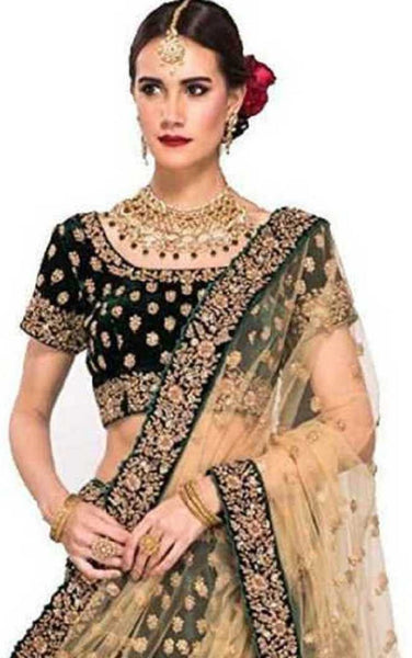 Eralook present heavy Greenbutti lehengacholi for bridal