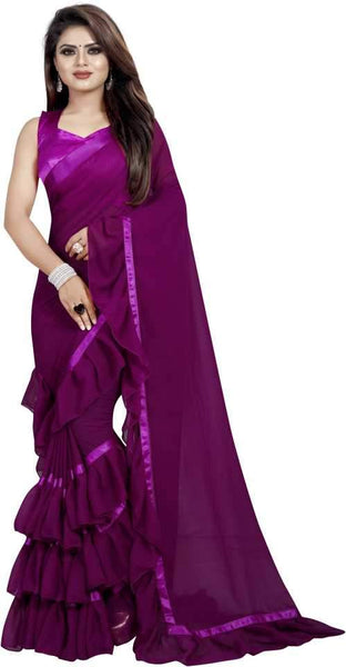 Eralook Present Ruffel saree for women