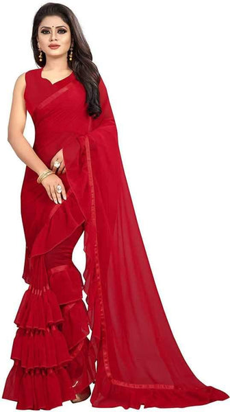 Eralook Present Ruffel saree for women