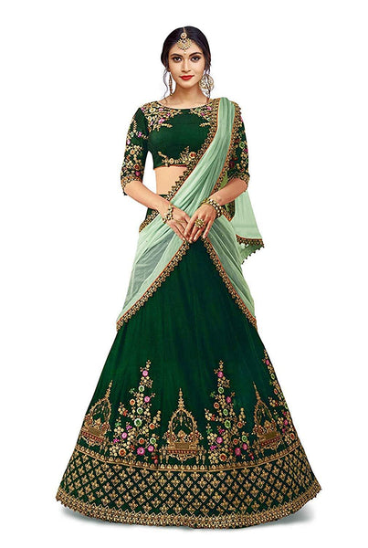 Eralook taffeta Tajmahal  lehengha choli for women(free size, Multicolour)