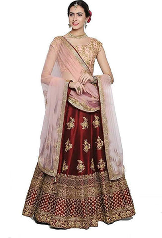 Eralook Present Maroon Pari  lehengha choli for women(free size, maroon)