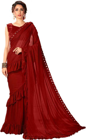 Indiansaari Present  Beautiful Lycra Bland saree for women
