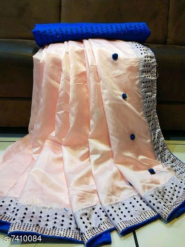 Indiansaari Present  Beautiful Zoya silk Pompom  saree for women