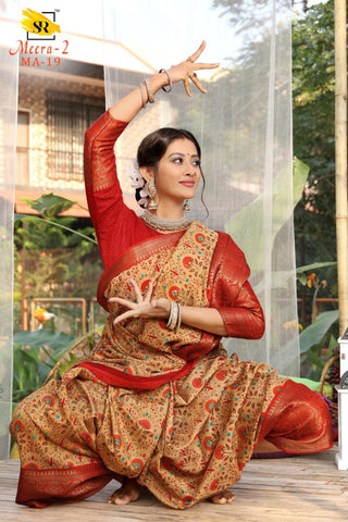 Indiansaari Beautiful Meera Cotton silk heavy banarasi  saree for women