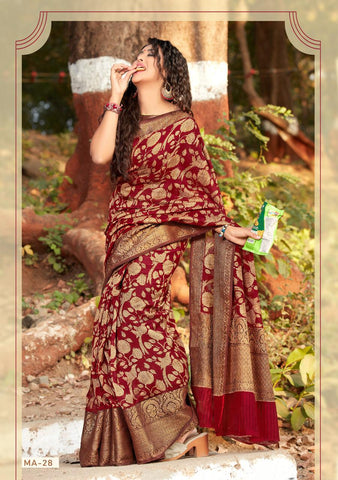 Indiansaari Beautiful Cotton silk heavy banarasi  saree for women