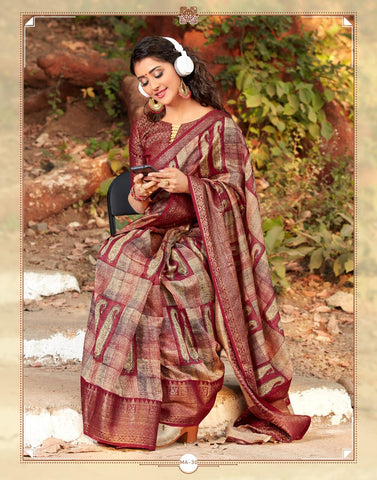 Indiansaari Beautiful Cotton silk heavy banarasi  saree for women