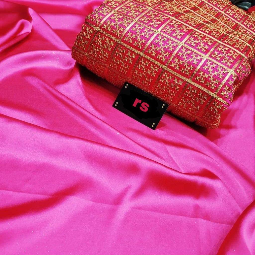 Indiansaari Present  Beautiful Sartin silk  saree for women