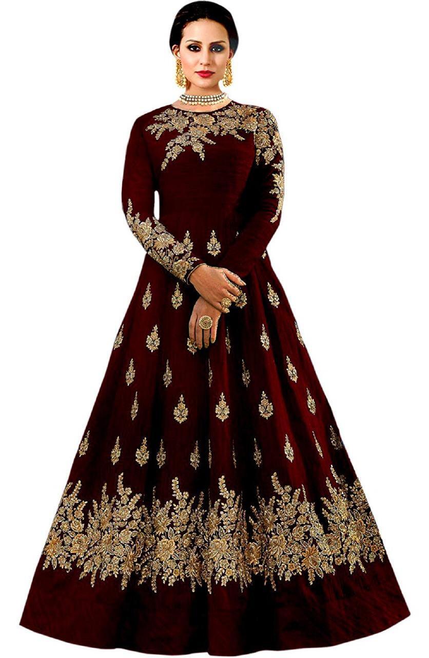 Indiansaari Present heavy taffeta embroidery western wear  for women