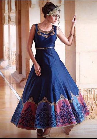 Indiansaari Present heavy taffeta silk western wear  for women