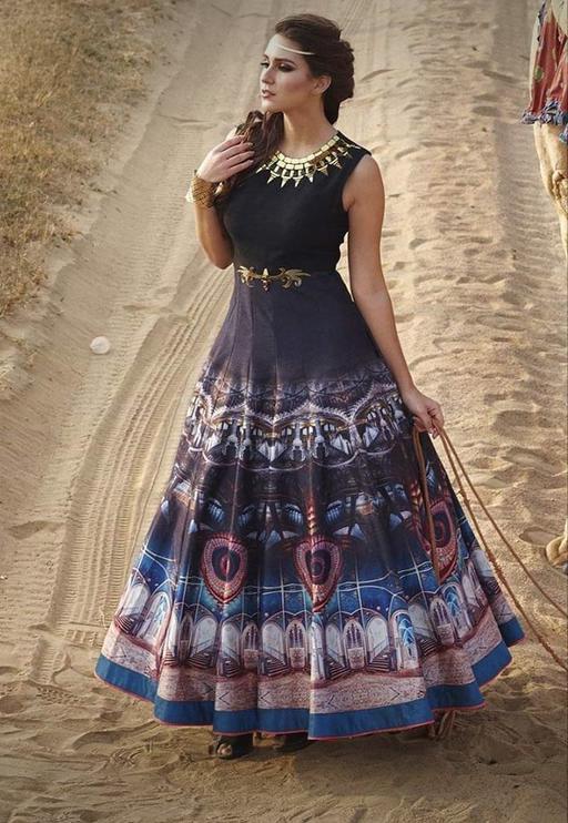 Indiansaari Present heavy taffeta silk western wear  for women