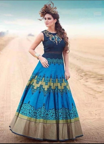 Indiansaari Present heavy taffeta silk western wear  for women