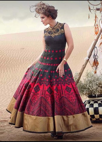 Indiansaari Present heavy taffeta silk western wear  for women