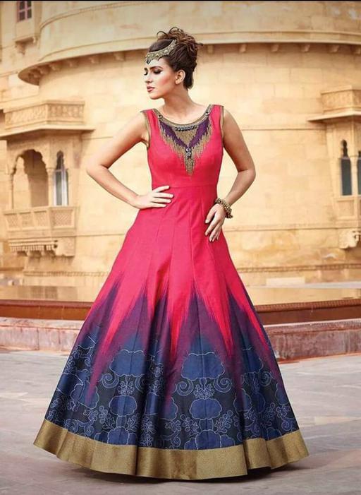 Indiansaari Present heavy taffeta silk western wear  for women