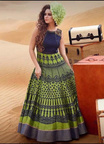 Indiansaari Present heavy taffeta silk western wear  for women