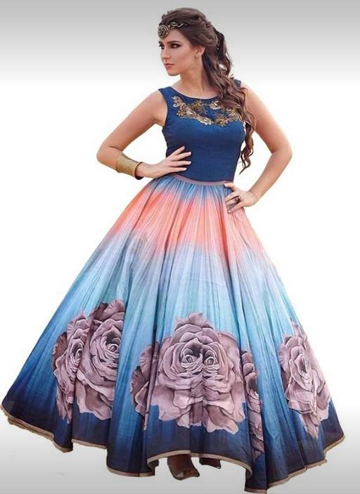 Indiansaari Present heavy taffeta silk western wear  for women