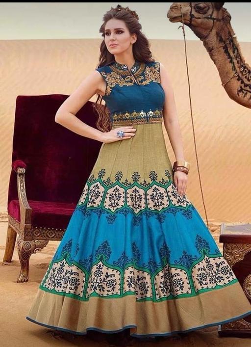 Indiansaari Present heavy taffeta silk western wear  for women