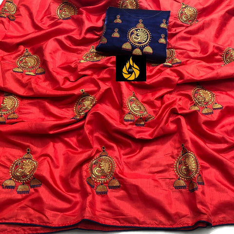 Eralook Present  Sana silk with embroidered work saree for women