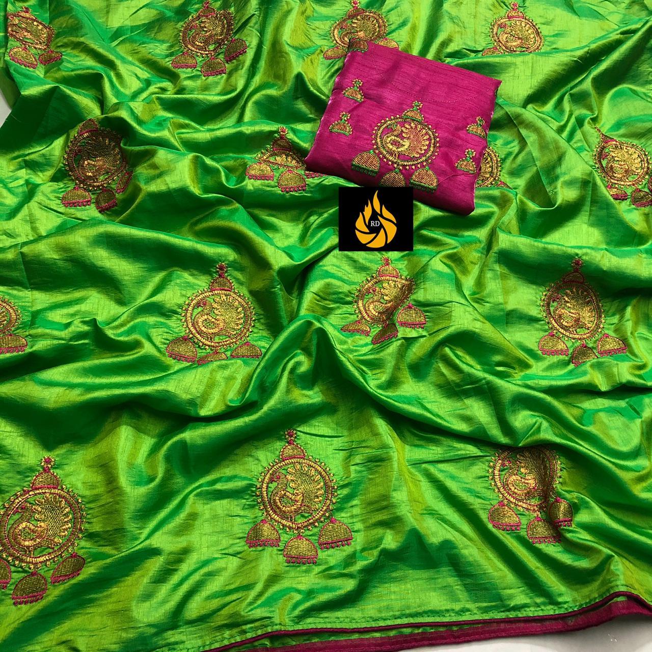 Eralook Present  Sana silk with embroidered work saree for women