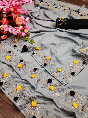 Indiansaari Present  hot fix pum pum work saree for women