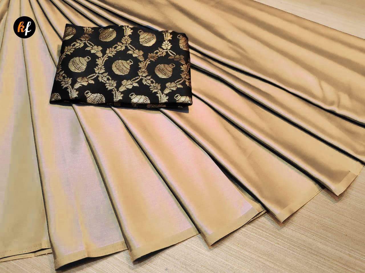 Indiansaari Printed Satin silk saree for women