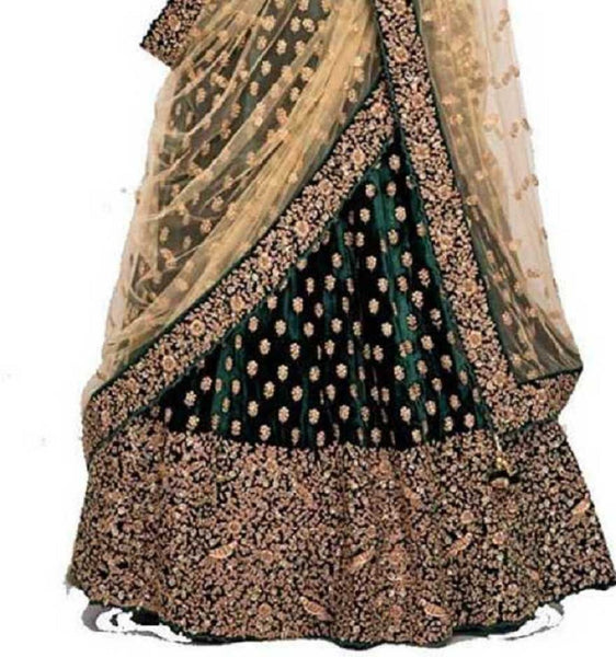 Eralook present heavy Greenbutti lehengacholi for bridal