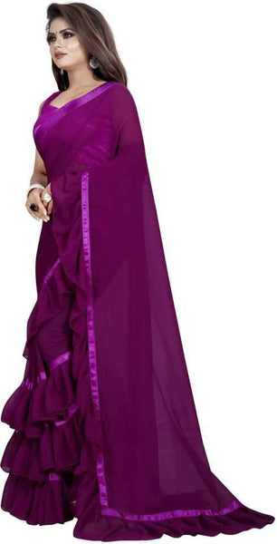 Eralook Present Ruffel saree for women