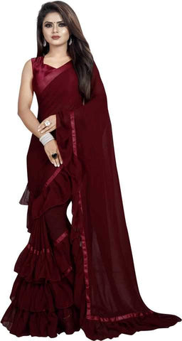Eralook Present Ruffel saree for women