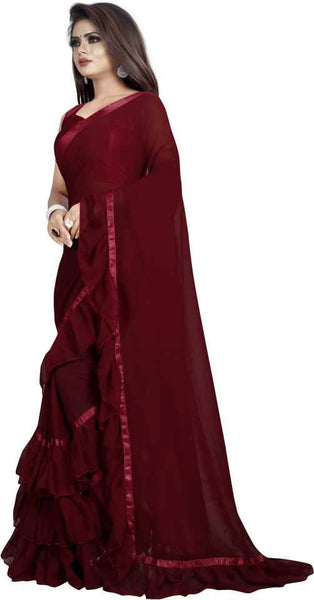 Eralook Present Ruffel saree for women