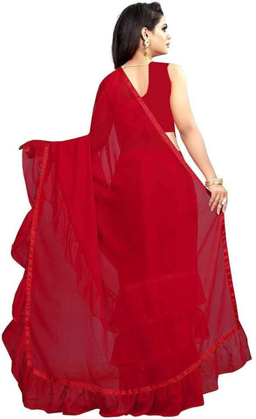 Eralook Present Ruffel saree for women