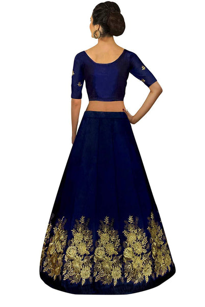 Eralook taffeta Blue Gulabo  lehengha choli for women(free size, Multicolour)