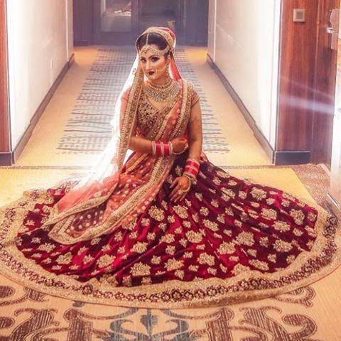 Eralook Present Maroon gota lehengacholi for bridal