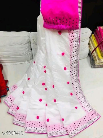 Indiansaari Present  Beautiful Zoya silk Pompom  saree for women